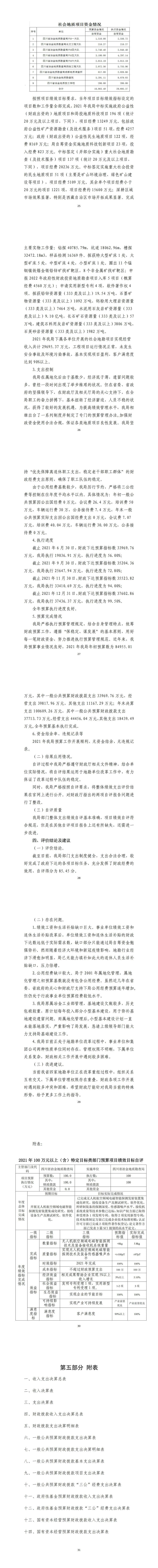 2021年度四川省冶金地质勘查局部分决算_财务预决算_信息果真_凯时凯时首页有限责任公司
