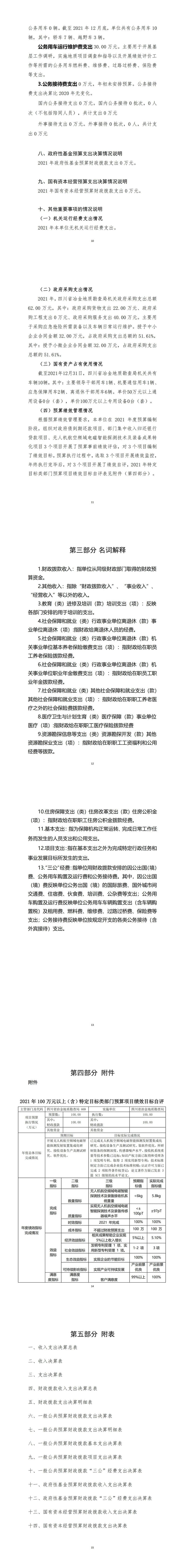 2021年度四川省冶金地质勘查局机关单位决算_财务预决算_信息果真_凯时凯时首页有限责任公司