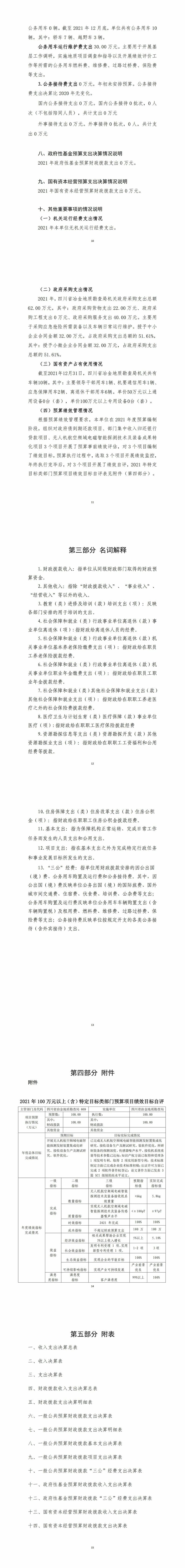 2021年度四川省冶金地质勘查局机关单位决算_财务预决算_信息果真_凯时凯时首页有限责任公司